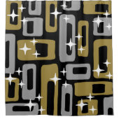 Retro Mitte Jahrhundert Modernes Abstrakt Duschvorhang (Vorderseite)