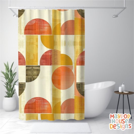 Retro Mitte Jahrhundert Modernes Abstrakt Duschvorhang