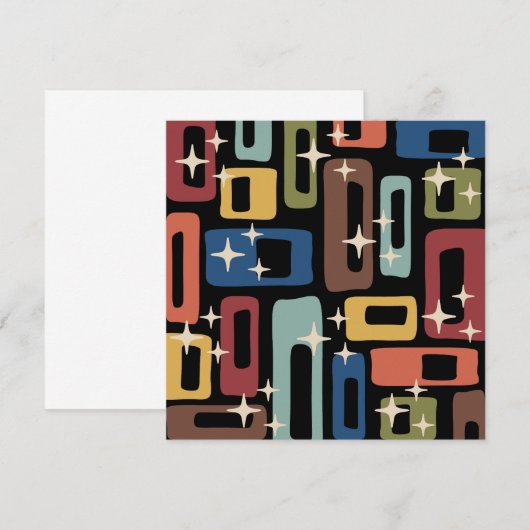 Retro Mitte Jahrhundert Modernes Abstrakt Einladung (Vorne/Hinten)