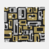 Retro Mitte Jahrhundert Modernes Abstrakt Fleecedecke (Vorderseite (Horizontal))