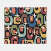 Retro Mitte Jahrhundert Modernes Abstrakt Fleecedecke (Vorderseite (Horizontal))