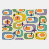 Retro Mitte Jahrhundert Modernes Abstrakt Geschenkpapier Set (Vorderseite 3)