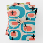 Retro Mitte Jahrhundert Modernes Abstrakt Geschenkpapier Set (Beispiel)