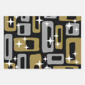 Retro Mitte Jahrhundert Modernes Abstrakt Geschenkpapier Set (Vorderseite 3)