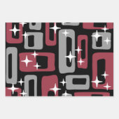 Retro Mitte Jahrhundert Modernes Abstrakt Geschenkpapier Set (Vorderseite 2)