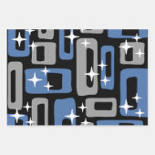 Retro Mitte Jahrhundert Modernes Abstrakt Geschenkpapier Set (Vorderseite)