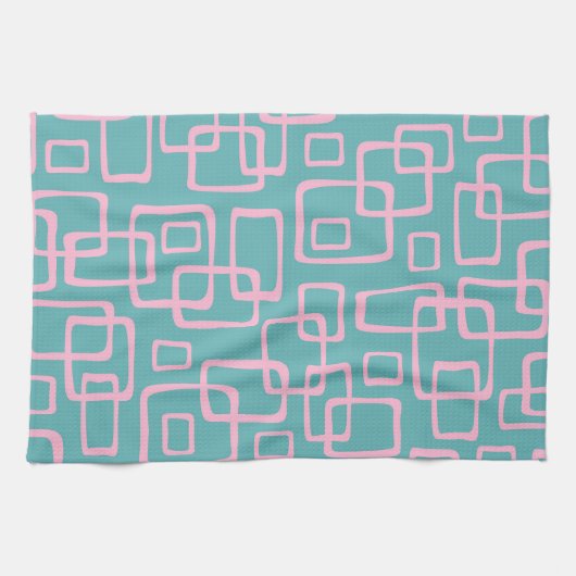 Retro Mitte Jahrhundert Modernes Abstrakt Geschirrtuch (Horizontal)