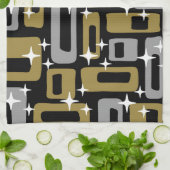 Retro Mitte Jahrhundert Modernes Abstrakt Geschirrtuch (Gefaltet)