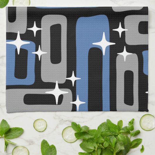 Retro Mitte Jahrhundert Modernes Abstrakt Geschirrtuch (Gefaltet)