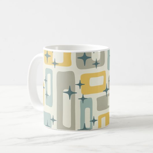 Retro Mitte Jahrhundert Modernes Abstrakt Kaffeetasse (Vorderseite Links)