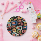 Retro Mitte Jahrhundert Modernes Abstrakt Pappteller (Party)