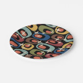 Retro Mitte Jahrhundert Modernes Abstrakt Pappteller (Schrägansicht)