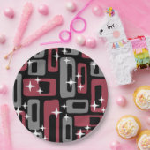 Retro Mitte Jahrhundert Modernes Abstrakt Pappteller (Party)