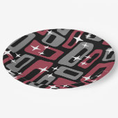 Retro Mitte Jahrhundert Modernes Abstrakt Pappteller (Schrägansicht)