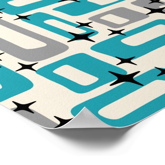 Retro Mitte Jahrhundert Modernes Abstrakt Poster (Ecke)