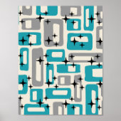 Retro Mitte Jahrhundert Modernes Abstrakt Poster (Vorne)