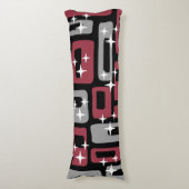 Retro Mitte Jahrhundert Modernes Abstrakt Seitenschläferkissen (Vorderseite Vertikal)