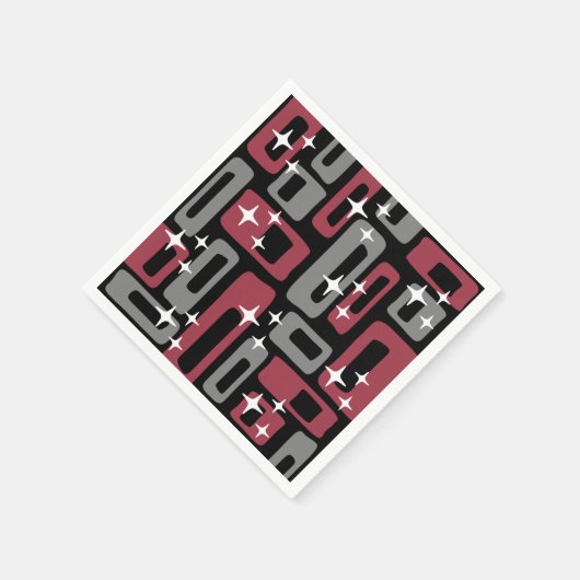 Retro Mitte Jahrhundert Modernes Abstrakt Serviette (Ecke)