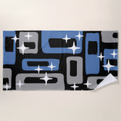 Retro Mitte Jahrhundert Modernes Abstrakt Strandtuch (Vorderseite)