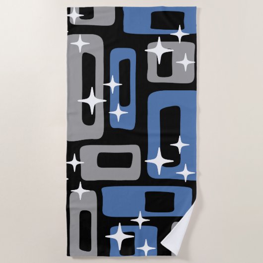 Retro Mitte Jahrhundert Modernes Abstrakt Strandtuch (Vorderseite)