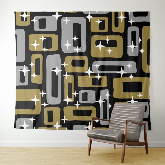 Retro Mitte Jahrhundert Modernes Abstrakt Wandteppich (Beispiel (Horizontal))