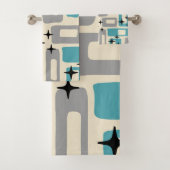 Retro Mitte Jahrhundert Modernes Abstraktes Muster Badhandtuch Set (Insitu)