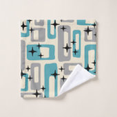 Retro Mitte Jahrhundert Modernes Abstraktes Muster Badhandtuch Set (Waschlappen)