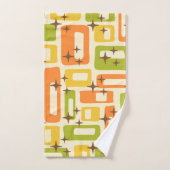 Retro Mitte Jahrhundert Modernes Abstraktes Muster Badhandtuch Set (Handtuch)