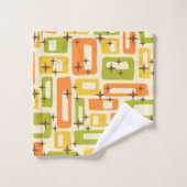 Retro Mitte Jahrhundert Modernes Abstraktes Muster Badhandtuch Set (Waschlappen)