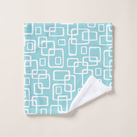 Retro Mitte Jahrhundert Modernes Abstraktes Muster Badhandtuch Set (Waschlappen)