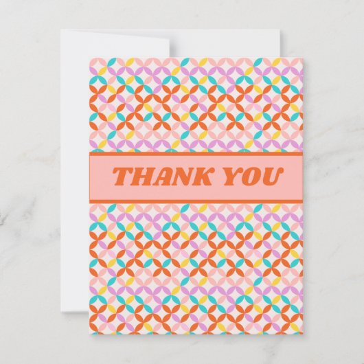 Retro Mitte Jahrhundert Modernes Abstraktes Muster Dankeskarte (Vorderseite)