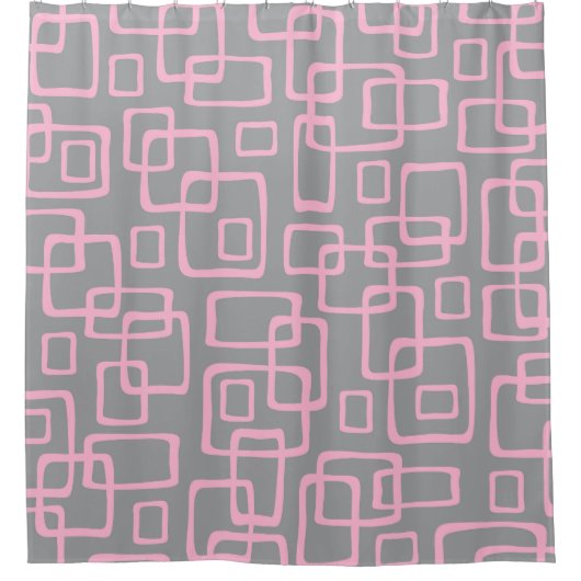Retro Mitte Jahrhundert Modernes Abstraktes Muster Duschvorhang (Vorderseite)