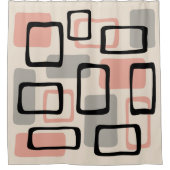 Retro Mitte Jahrhundert Modernes Abstraktes Muster Duschvorhang (Vorderseite)