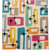 Retro Mitte Jahrhundert Modernes Abstraktes Muster Duschvorhang (Vorderseite)