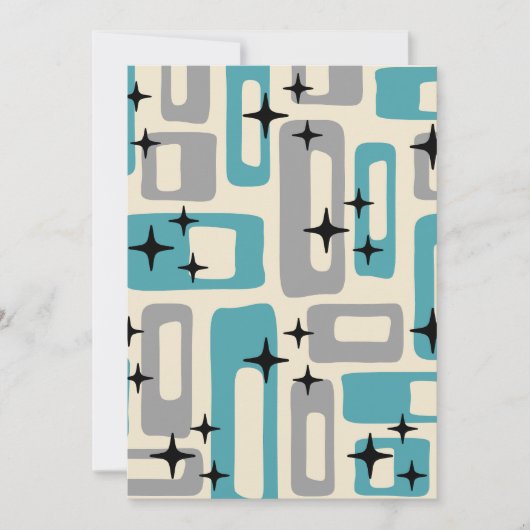 Retro Mitte Jahrhundert Modernes Abstraktes Muster Einladung (Vorderseite)