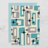 Retro Mitte Jahrhundert Modernes Abstraktes Muster Einladung (Vorne/Hinten)