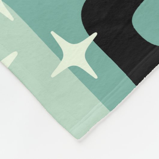 Retro Mitte Jahrhundert Modernes Abstraktes Muster Fleecedecke (Ecke)