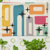 Retro Mitte Jahrhundert Modernes Abstraktes Muster Geschirrtuch (Gefaltet)