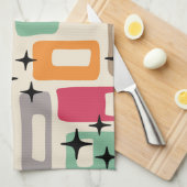 Retro Mitte Jahrhundert Modernes Abstraktes Muster Geschirrtuch (Viertel Falte)