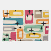 Retro Mitte Jahrhundert Modernes Abstraktes Muster Geschirrtuch (Horizontal)