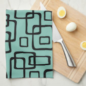 Retro Mitte Jahrhundert Modernes Abstraktes Muster Geschirrtuch (Viertel Falte)