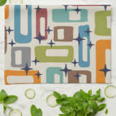 Retro Mitte Jahrhundert Modernes Abstraktes Muster Geschirrtuch (Gefaltet)