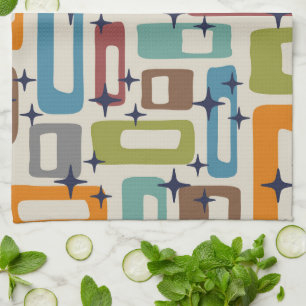 Retro Mitte Jahrhundert Modernes Abstraktes Muster Geschirrtuch