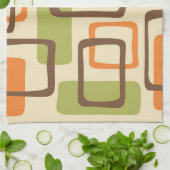 Retro Mitte Jahrhundert Modernes Abstraktes Muster Geschirrtuch (Gefaltet)