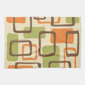 Retro Mitte Jahrhundert Modernes Abstraktes Muster Geschirrtuch (Horizontal)
