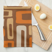 Retro Mitte Jahrhundert Modernes Abstraktes Muster Geschirrtuch (Viertel Falte)