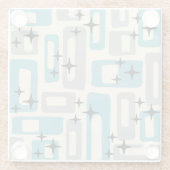 Retro Mitte Jahrhundert Modernes Abstraktes Muster Glasuntersetzer (Rückseite)