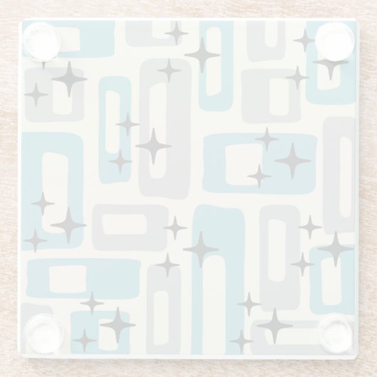 Retro Mitte Jahrhundert Modernes Abstraktes Muster Glasuntersetzer (Rückseite)