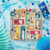 Retro Mitte Jahrhundert Modernes Abstraktes Muster Pappteller (Party)