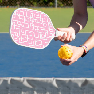 Retro Mitte Jahrhundert Modernes Abstraktes Muster Pickleball Schläger